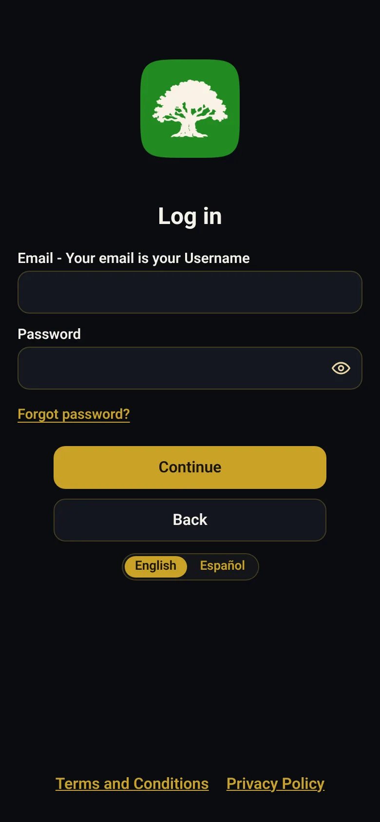 Sharewoodeats sign-in screen